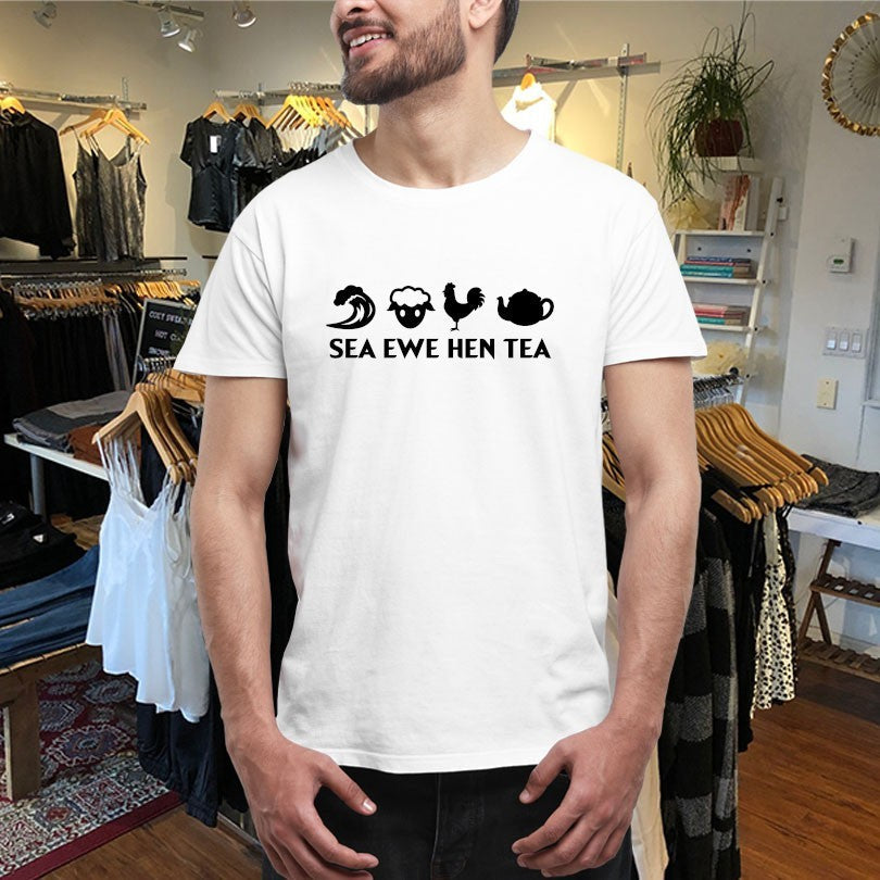 Official Sea Ewe Hen Tea Wave Sheep Rooster Shirts Unisex , , , Long Sleeve Tee