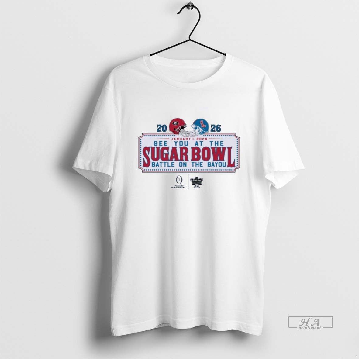 Official See You Sugar Bowl Dueling Helmet 2026 Georgia Vs Ole Miss T-Shirts