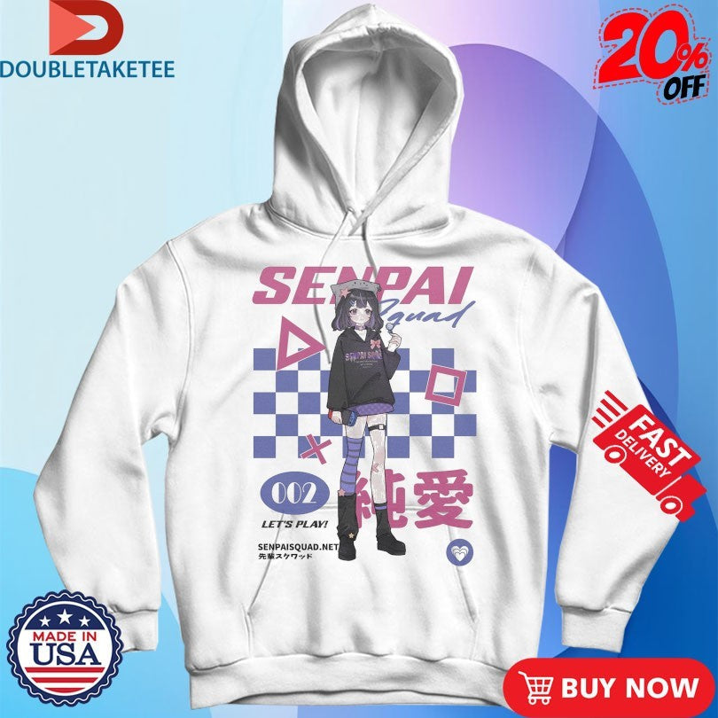 Official Senpai Squad 002 Gamer Let’s Play Anime Waifu Shirts Unisex , , , Long Sleeve Tee