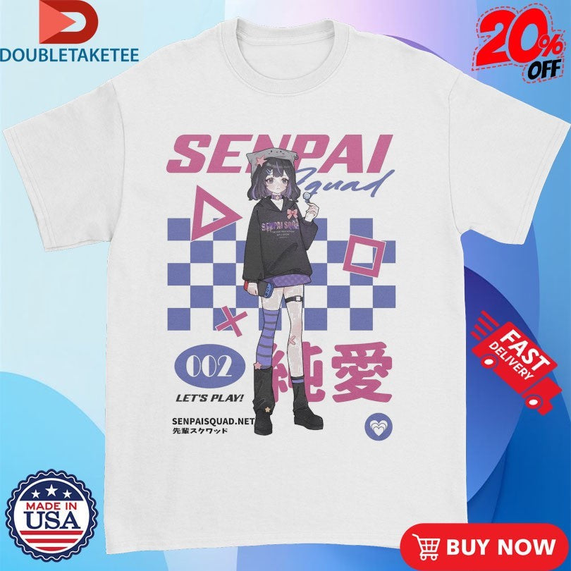 Official Senpai Squad 002 Gamer Let’s Play Anime Waifu Shirts Unisex , , , Long Sleeve Tee