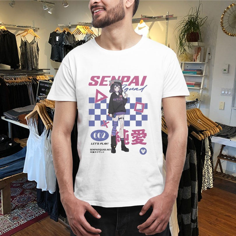 Official Senpai Squad 002 Gamer Let’s Play Anime Waifu Shirts Unisex , , , Long Sleeve Tee