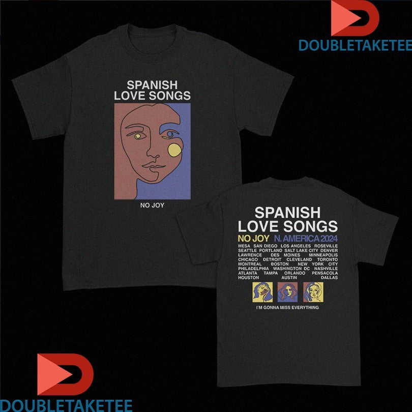 Official Spanish Love Songs One Line Tour 2024 Shirts Unisex , , , Long Sleeve Tee