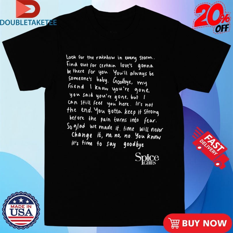 Official Spice Girls Goodbye Lyrics Shirts Unisex , , , Long Sleeve Tee