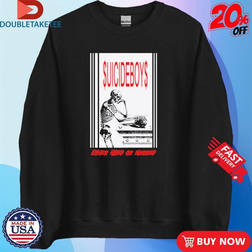 Official Suicideboys Either Hated Or Ignored Skeleton Shirts Unisex , , , Long Sleeve Tee