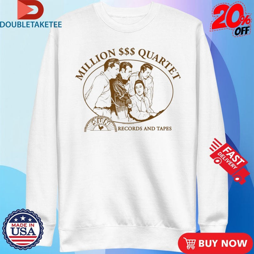 Official Sun Records Million Dollar Quartet Records And Tapes Shirts Unisex , , , Long Sleeve Tee