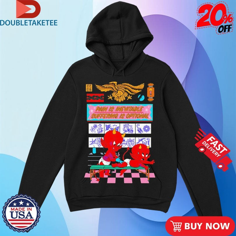 Official Take To The Grave Pain For Pleasure Pain Is Inevitable Suffering Is Optional Devil Baby Shirts