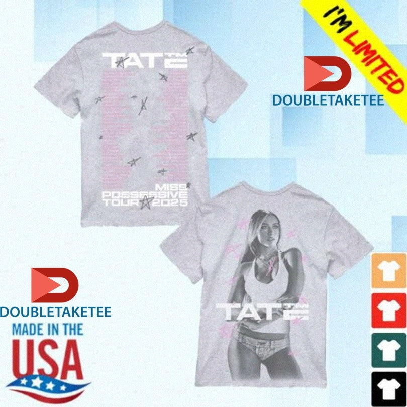 Official Tate Mcrae Miss Possessive World Tour 2025 Photo Shirts Unisex , , , Long Sleeve Tee