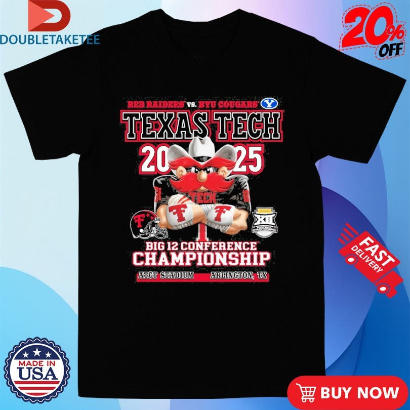 Official Texas Tech Red Raiders BIG 12 Championship Wreck’Em Gameday AT&amp;T Stadium Arlington TX 2025 Mascot Shirts