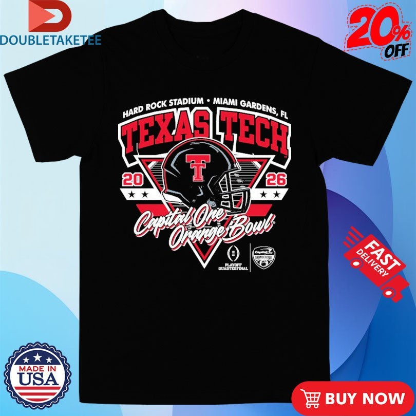 Official Texas Tech Red Raiders Capital One Orange Bowl 2026 College Football Playoff Ocean Drive Helmet Shirts