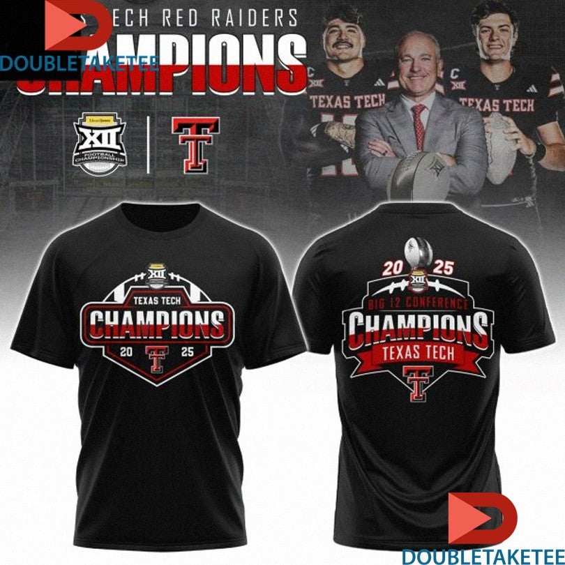Official Texas Tech Red Raiders Champions Big 12 Conference 2025 Two Side Shirts Unisex , , , Long Sleeve Tee