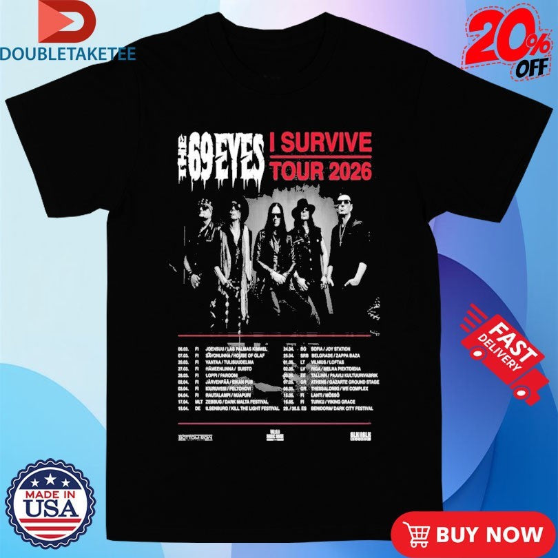 Official The 69 Eyes I Survive Tour 2026 Dates Shirts Unisex , , , Long Sleeve Tee