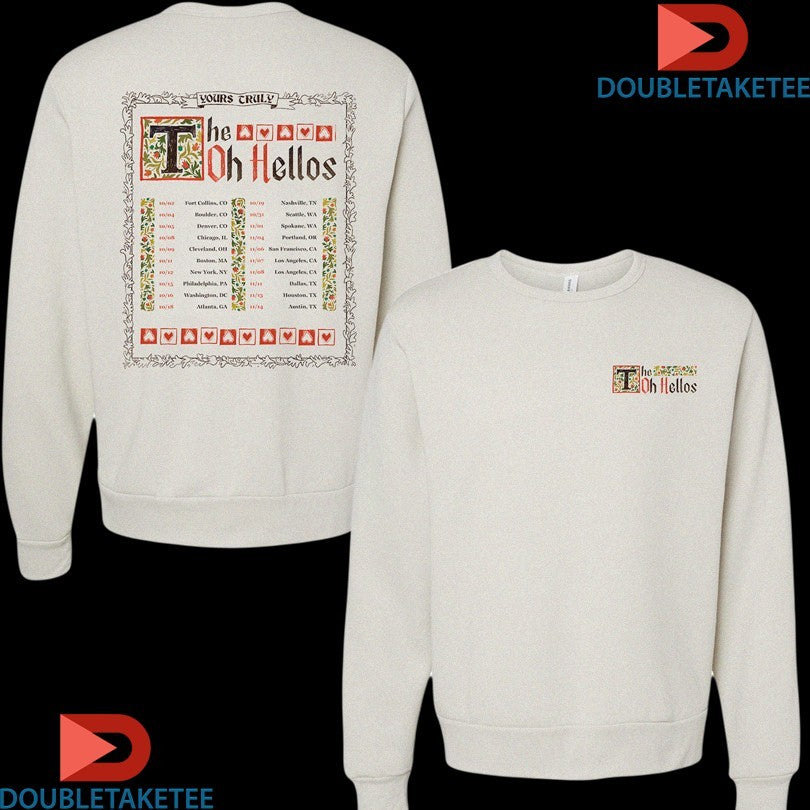 Official The Oh Hellos Yours Truly Tour 2025 Heart Shirts Unisex , , , Long Sleeve Tee