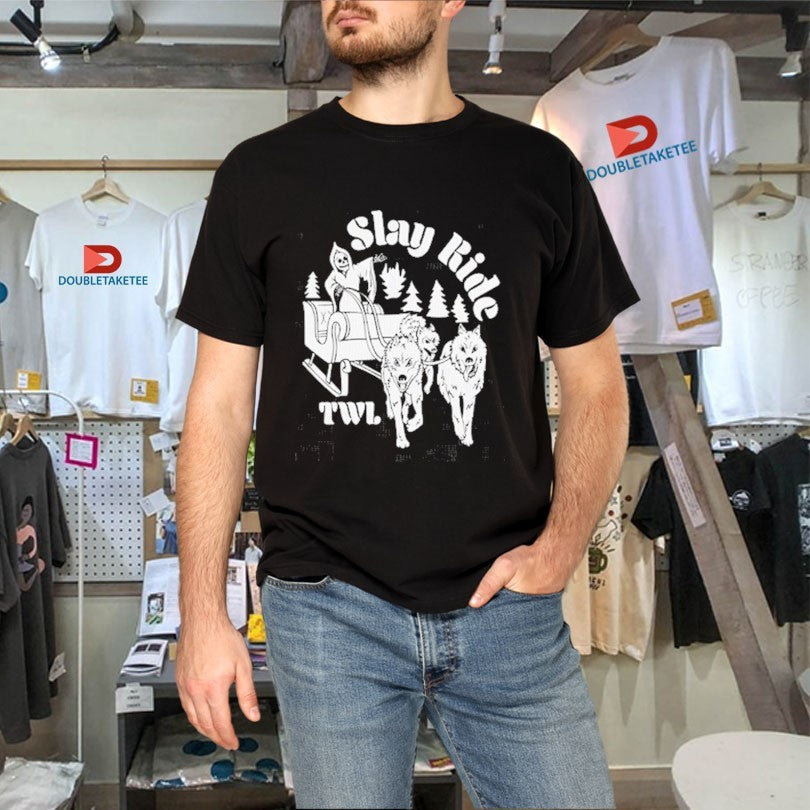 Official This Wild Life Slay Ride Holiday Christmas Grim Reaper Wolves Shirts Unisex , , , Long Sleeve Tee