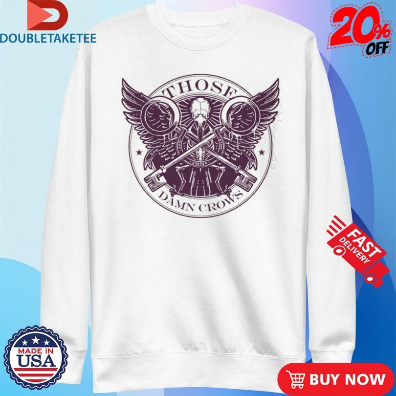 Official Those Damn Crows Skeleton Wings Keys Shirts Unisex , , , Long Sleeve Tee