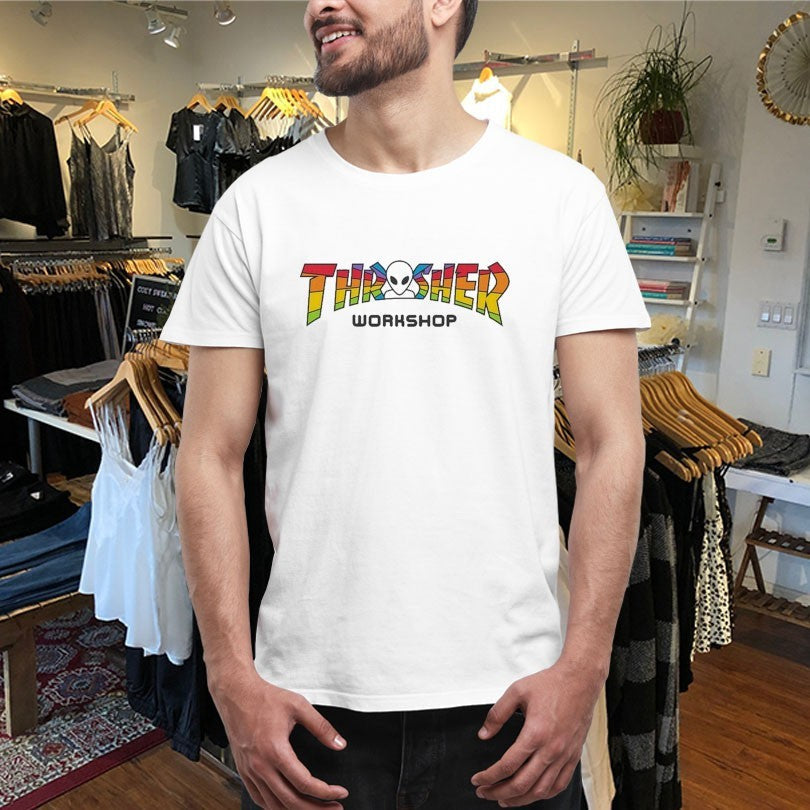 Official Thrasher X Alien Workshop Spectrum Pride Shirts Unisex , , , Long Sleeve Tee