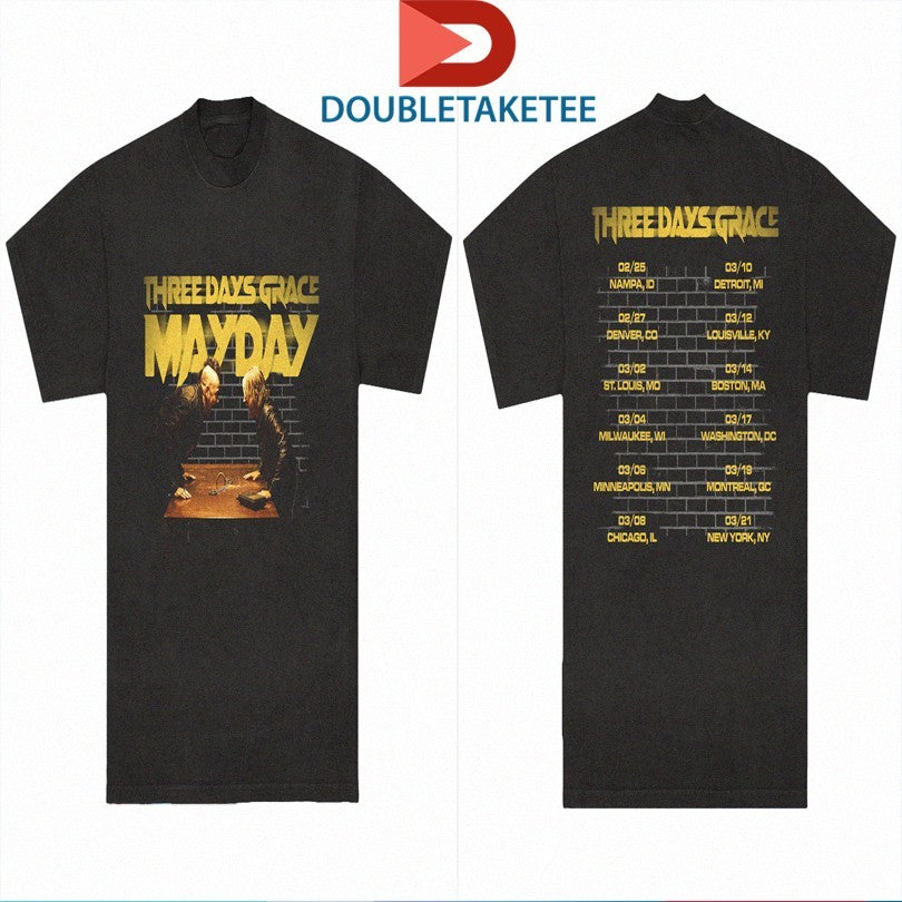 Official Three Days Grace Mayday Tour 2025 Dates Shirts Unisex , , , Long Sleeve Tee