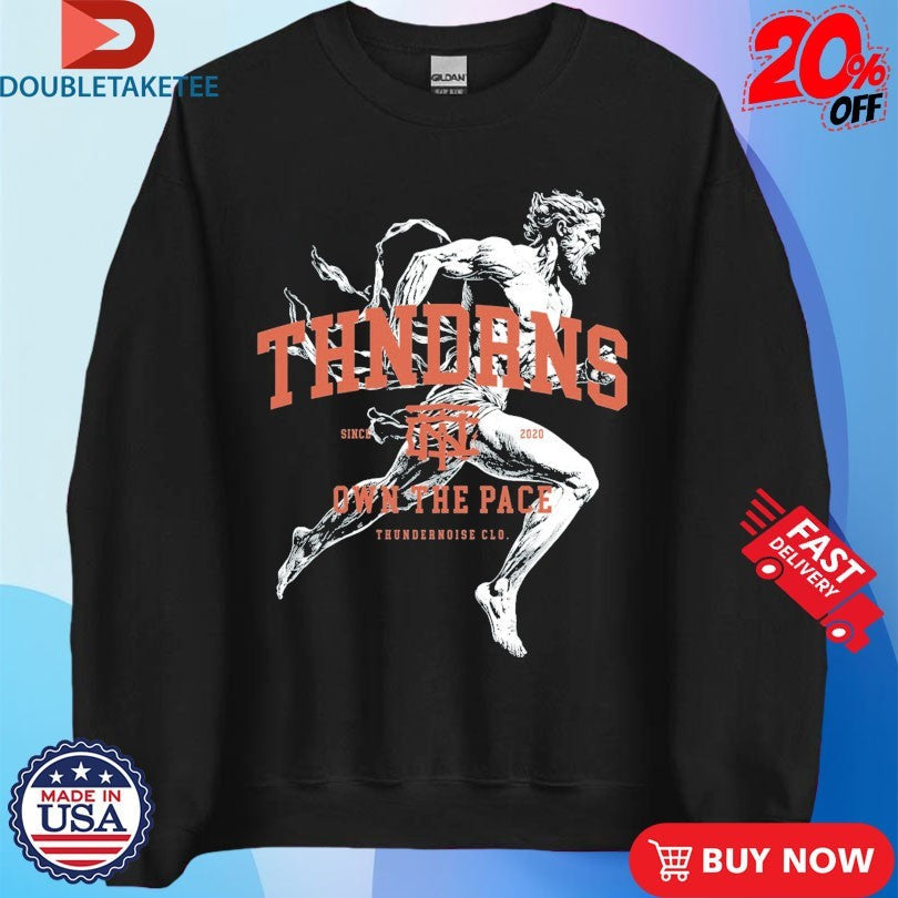 Official Thundernoise Own The Pace Legacy Runner Statue Shirts Unisex , , , Long Sleeve Tee