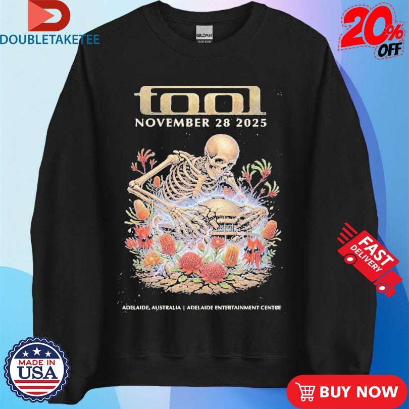 Official Tool Adelaide November 28 2025 Concert Australian Native Flowers Skeleton Shirts Unisex , , , Long Sleeve Tee