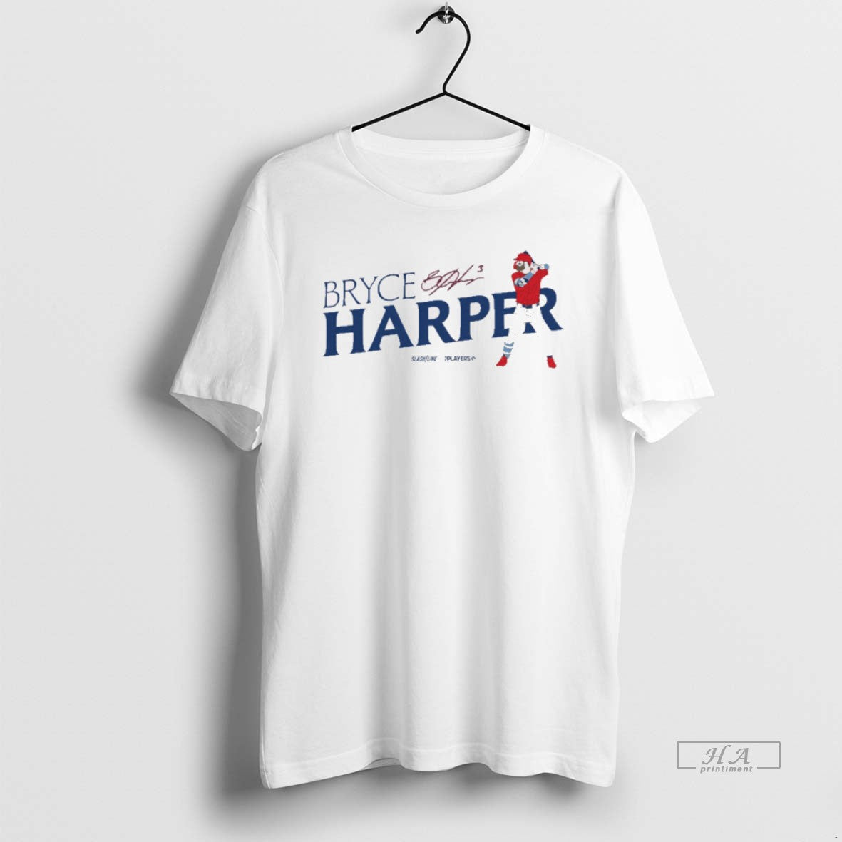 Official Trendy Bryce Harper Philadelphia Phillies Mlb Slash Line Signature Painting Unisex , , , Long Sleeve Tee