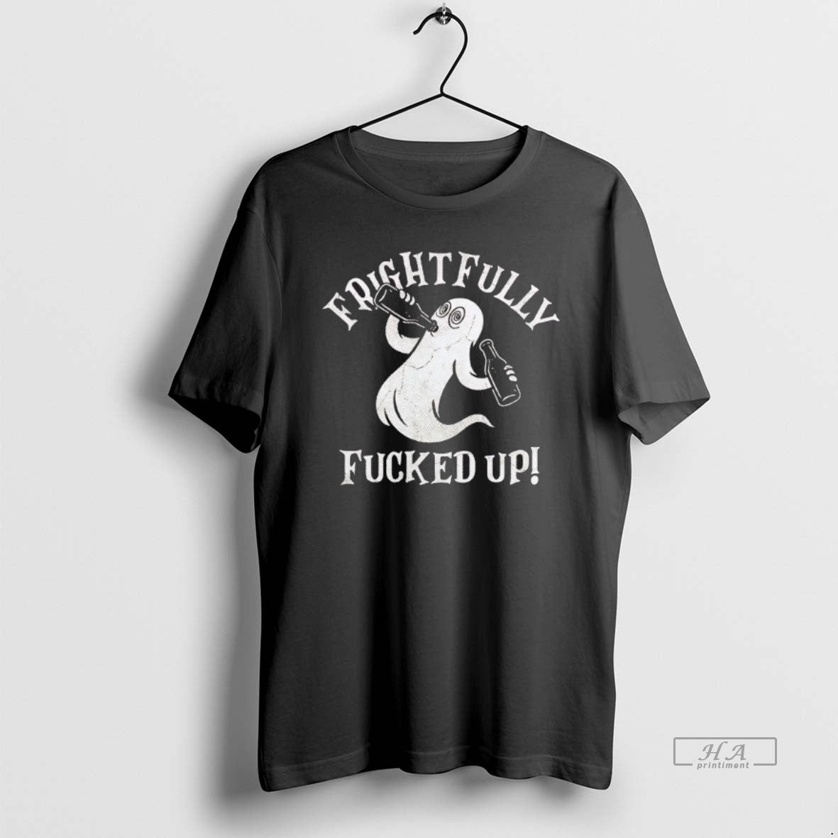 Official Trendy Ghost Frightfully Fucked Up Halloween Unisex , , , Long Sleeve Tee