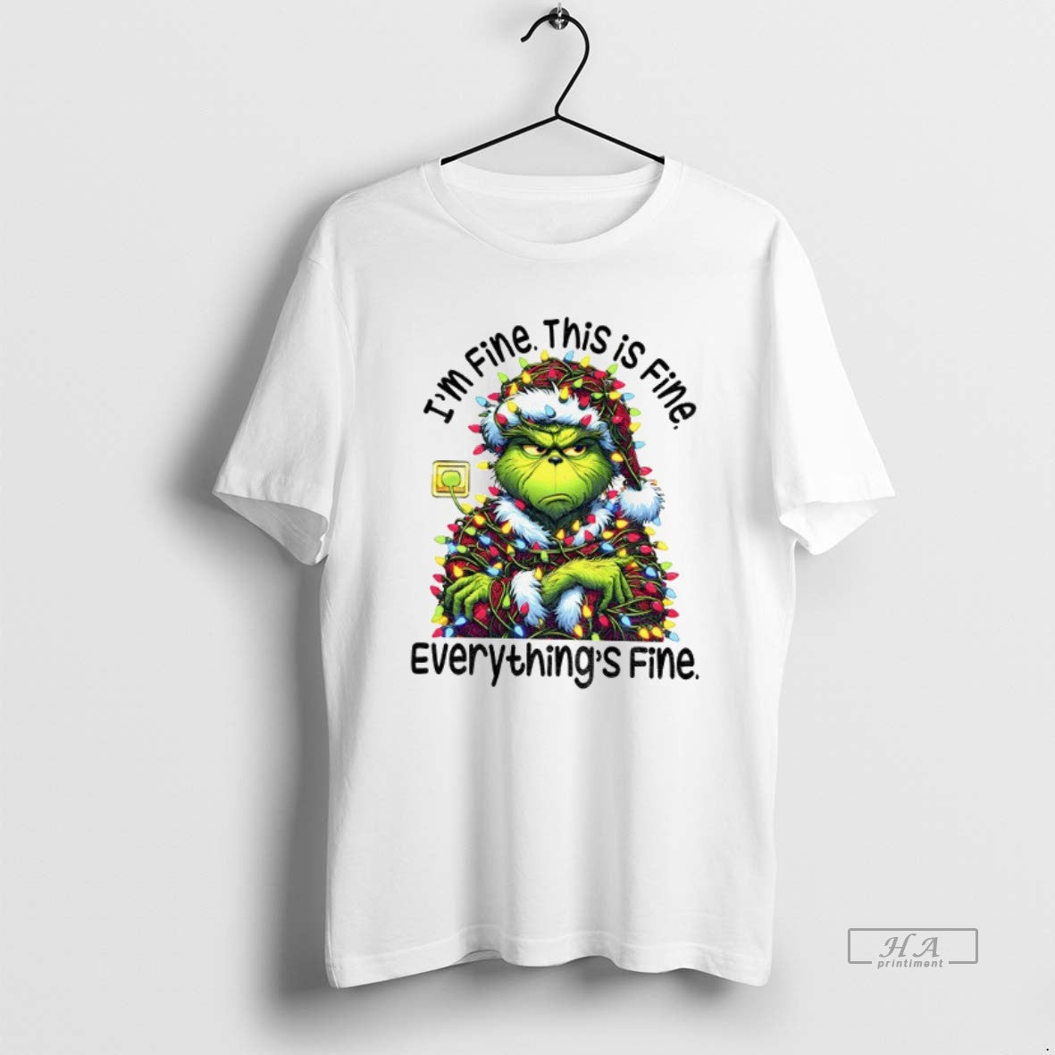 Official Trendy Grinch Im Fine This Is Fine Everythings Fine Happy Christmas Day Unisex , , , Long Sleeve Tee