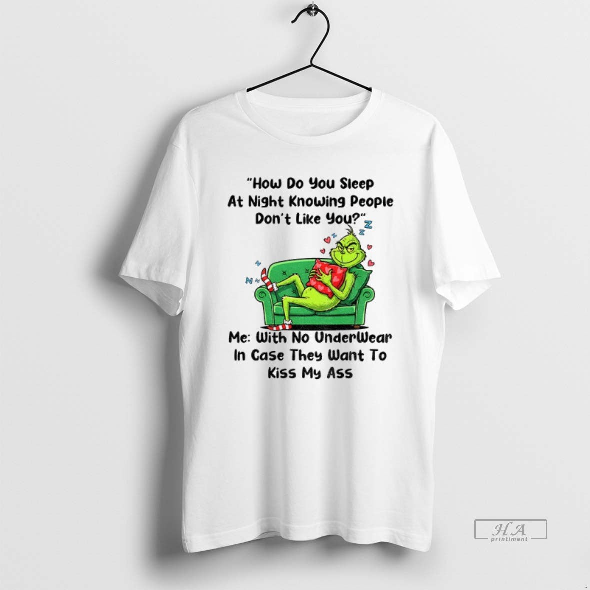 Official Trendy Grinch How Do You Sleep At Night Knowing People Dont Like You Me Unisex , , , Long Sleeve Tee