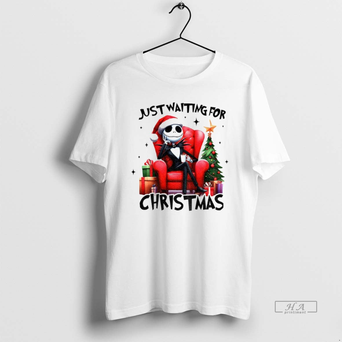 Official Trendy Jack Skellington Just Waiting For Christmas 2025 Unisex , , , Long Sleeve Tee