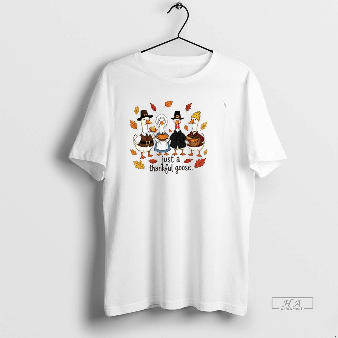 Official Trendy Just A Thankful Goose Happy Thanksgiving Unisex , , , Long Sleeve Tee
