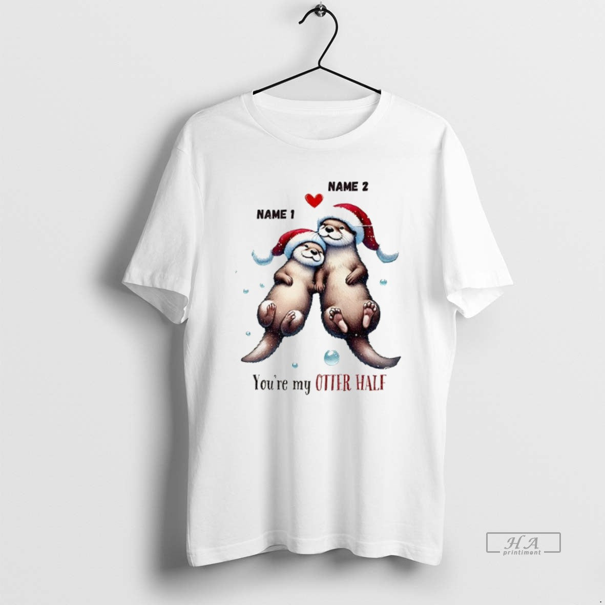 Official Trendy Otter Santa Hat Youre My Otter Half Christmas Unisex , , , Long Sleeve Tee