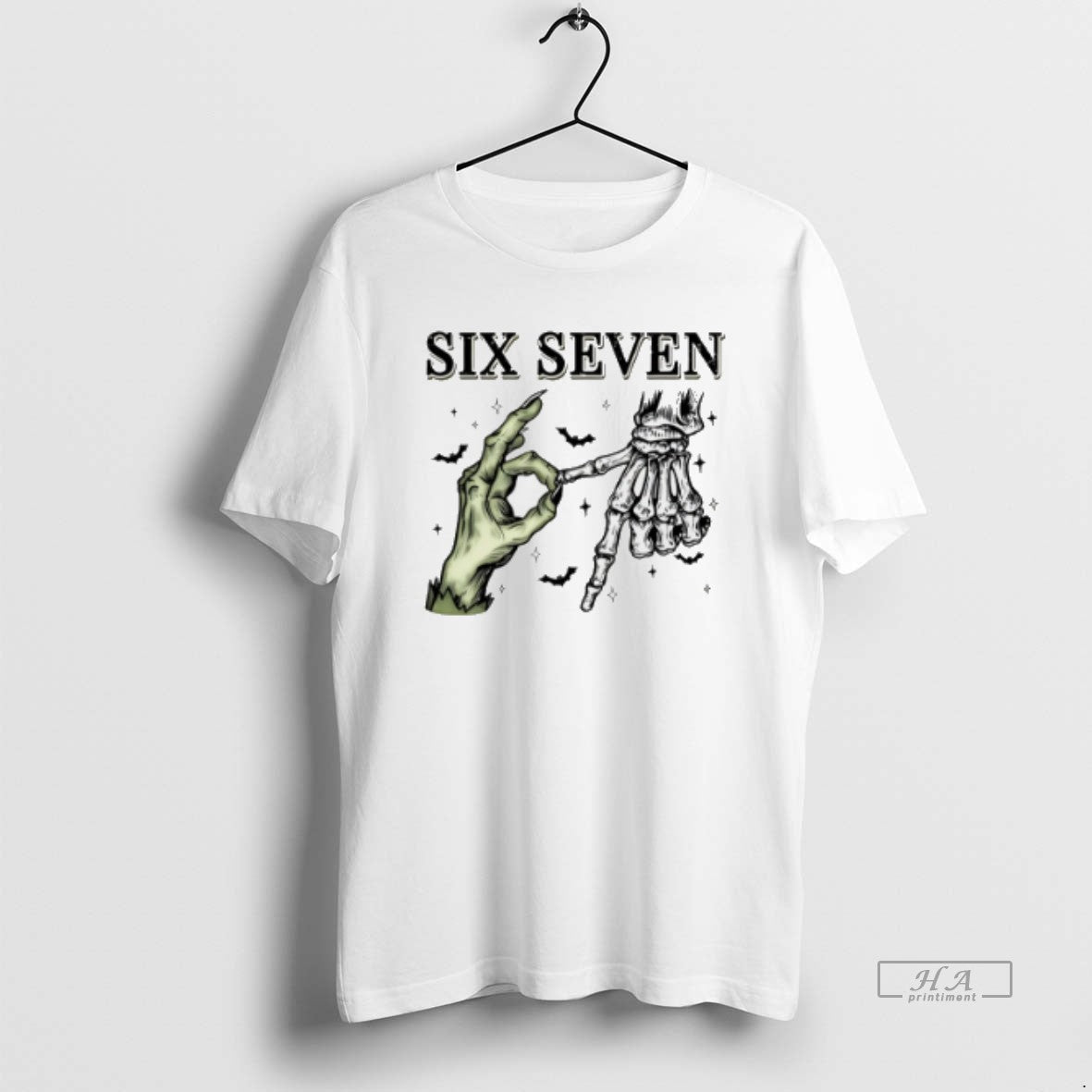 Official Trendy Six Seven Skeleton Hand Halloween Unisex , , , Long Sleeve Tee