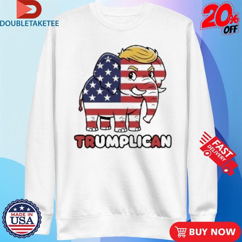 Official Trumplican Elephant American Flag Shirts Unisex , , , Long Sleeve Tee