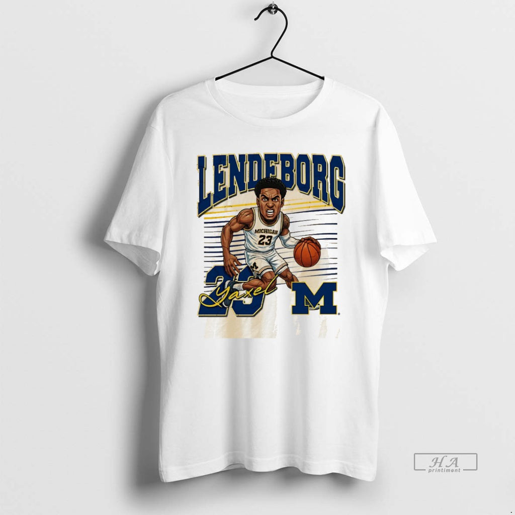 Official University Of Michigan Basketball Yaxel Lendeborg Caricature
