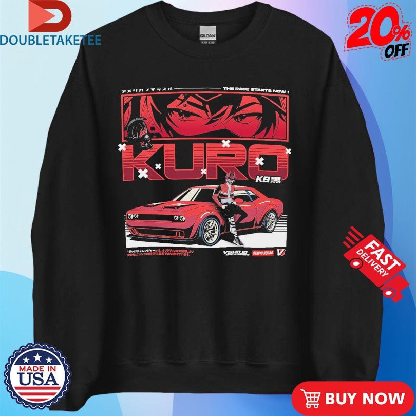 Official VShojo x Senpai Squad Kuro The Race Starts Now K9 Anime Waifu Shirts Unisex , , , Long Sleeve Tee