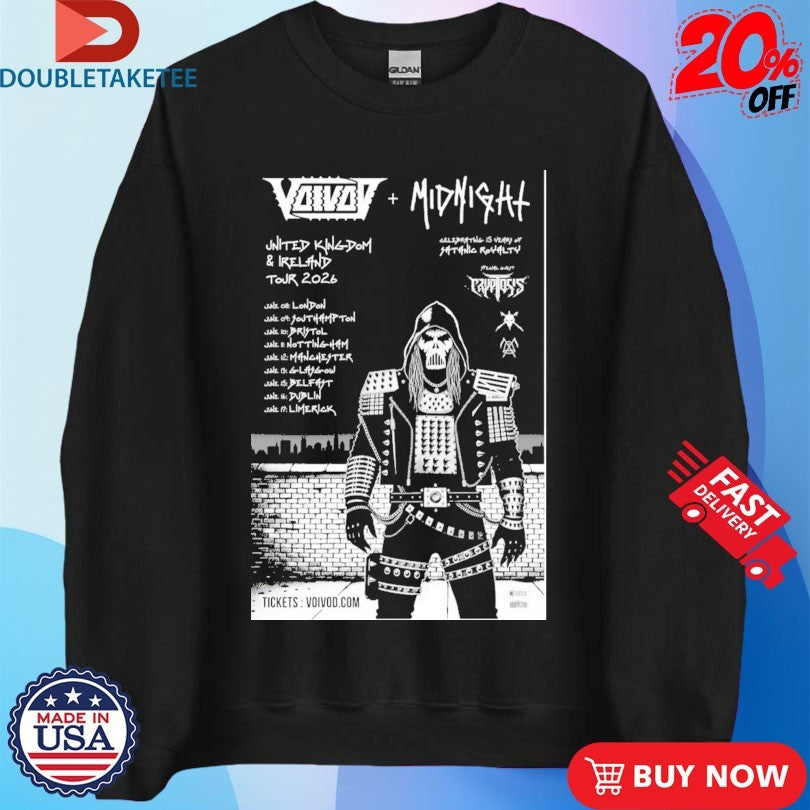 Official Voivod 2026 UK And European Tour Shirts Unisex , , , Long Sleeve Tee
