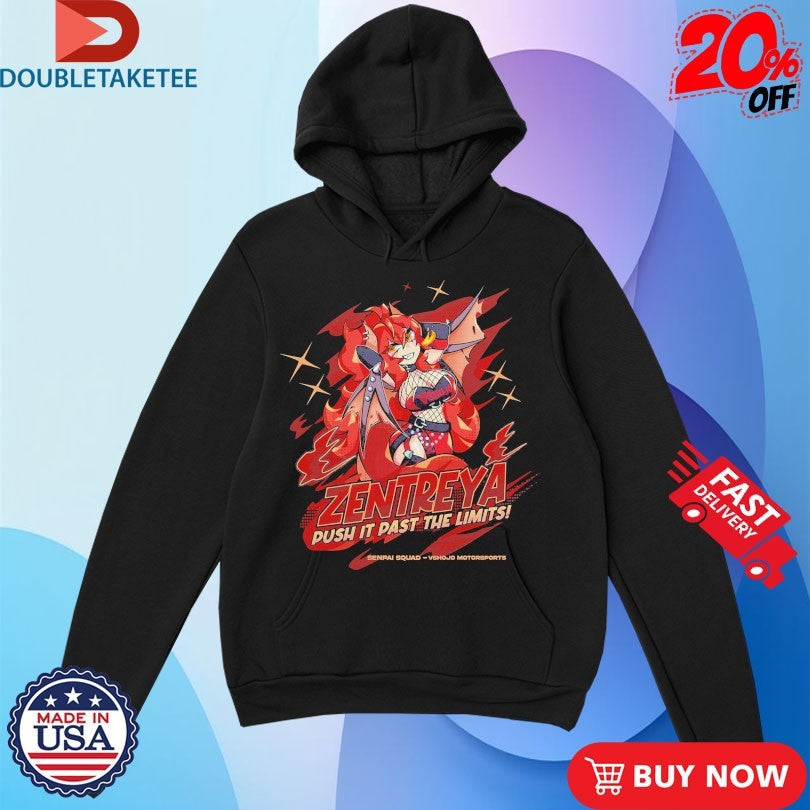 Official Vshojo Motorsports X Senpai Squad Zentreya Push It Past The Limits Anime Waifu Shirts