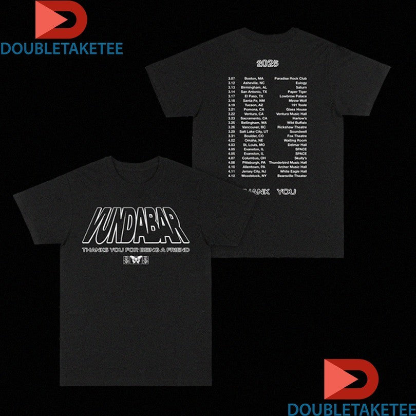 Official Vundabar Thanks For Being A Friend Tour 2025 Thank You Shirts Unisex , , , Long Sleeve Tee