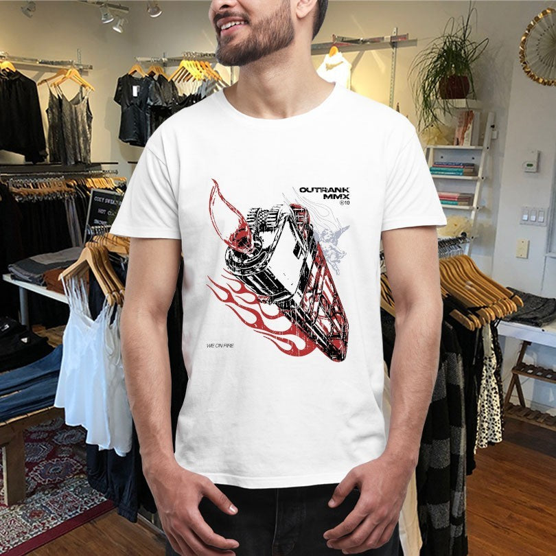 Official We On Fire Outrank Shirts Unisex , , , Long Sleeve Tee