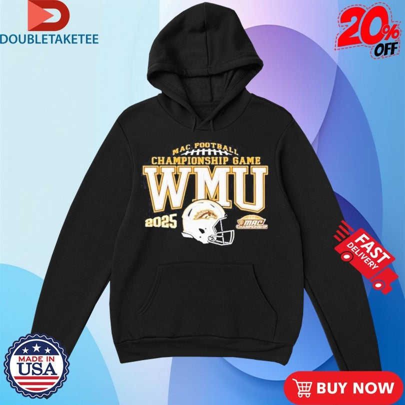 Official Western Michigan Broncos 2025 MAC Football Championship Bound Helmet Shirts Unisex , , , Long Sleeve Tee