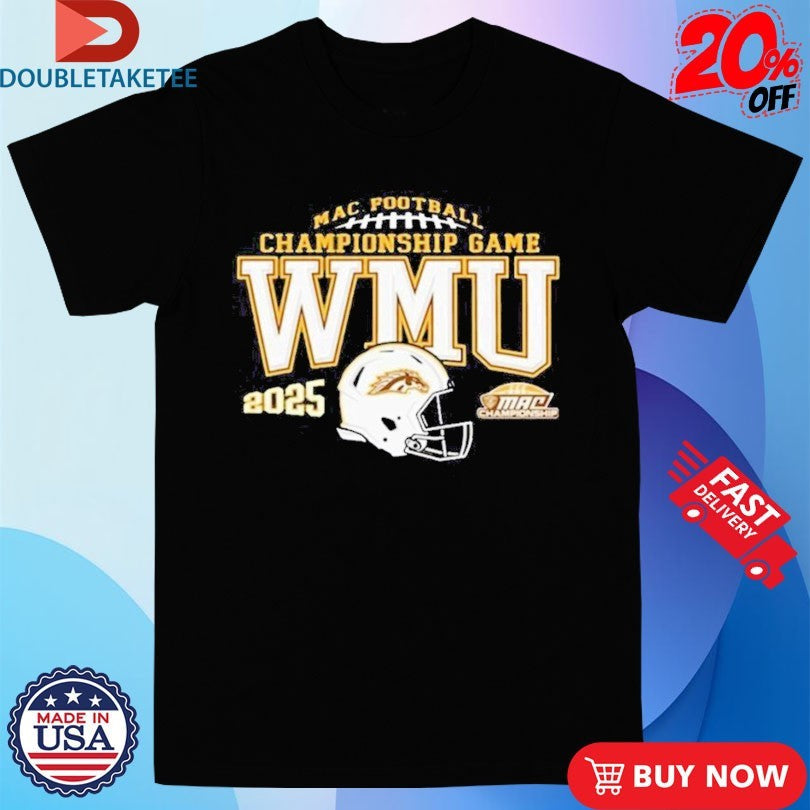 Official Western Michigan Broncos 2025 MAC Football Championship Bound Helmet Shirts Unisex , , , Long Sleeve Tee