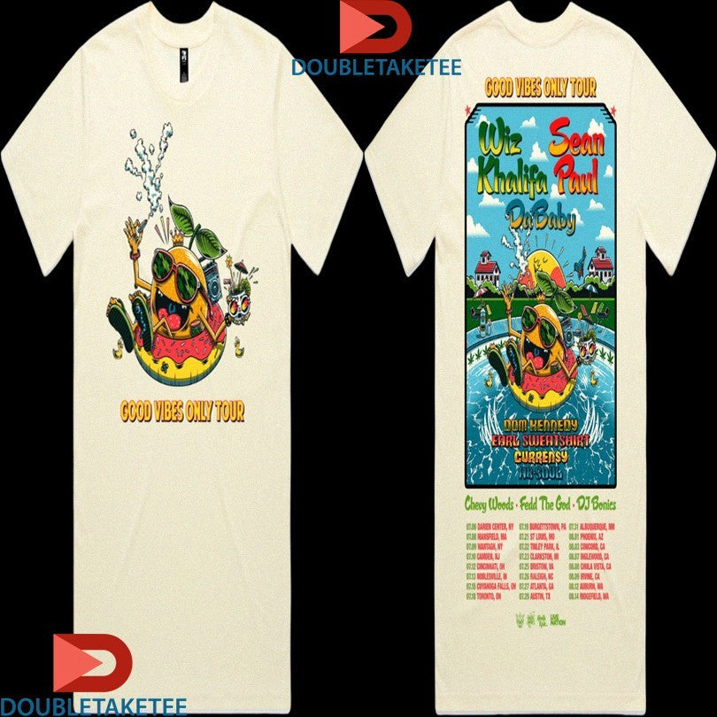 Official Wiz Khalifa And Sean Paul Dababy Good Vibes Only Tour 2025 Smoke Shirts Unisex , , , Long Sleeve Tee