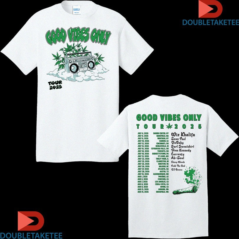 Official Wiz Khalifa Good Vibes Only Tour 2025 Dates Stereo Cigarettes Shirts Unisex , , , Long Sleeve Tee