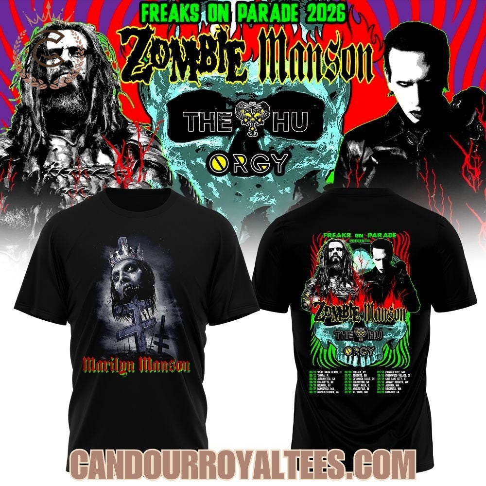 Zombie Manson Freaks Parade 2026 Tour Tee Unisex T-shirt, Sweatshirt, Hoodie (1)