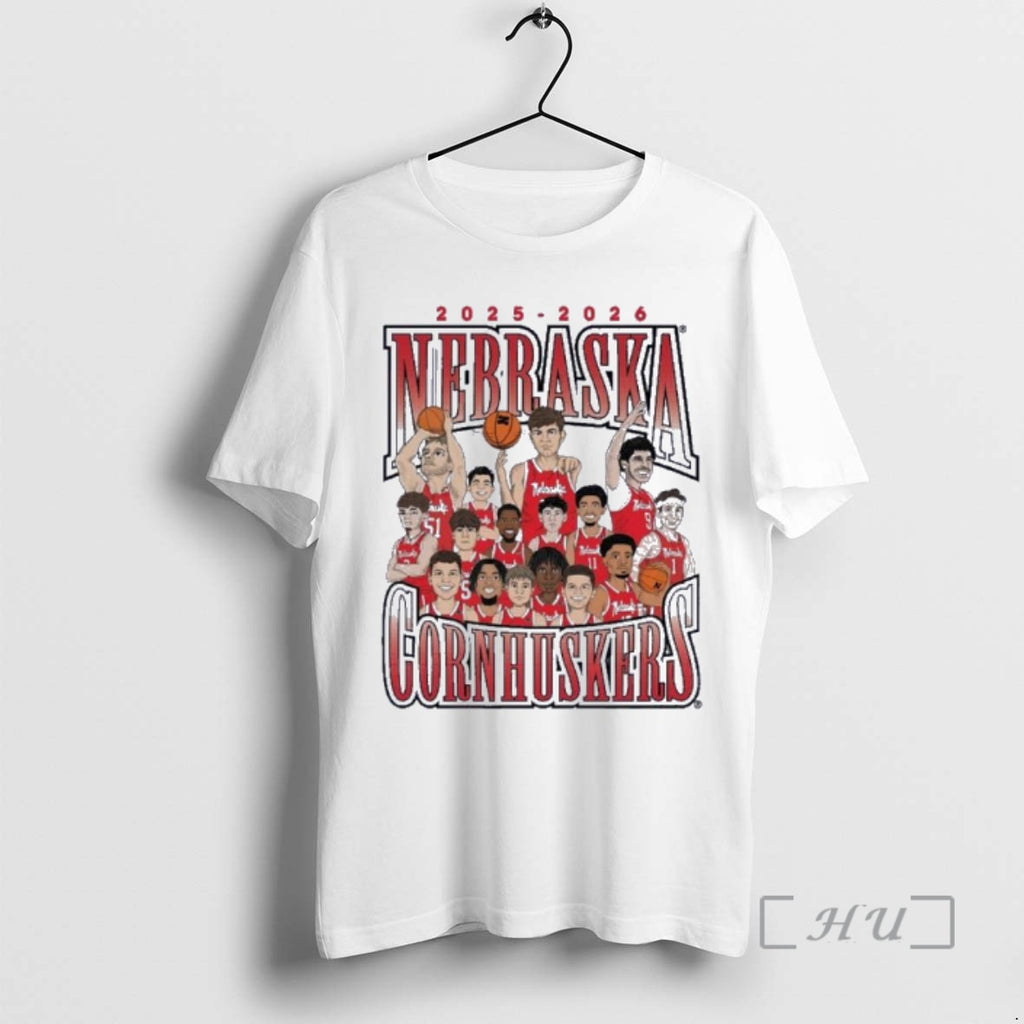 Officials 2025 2026 Nebraska Cornhuskers Mens Basketball Team Caricature
