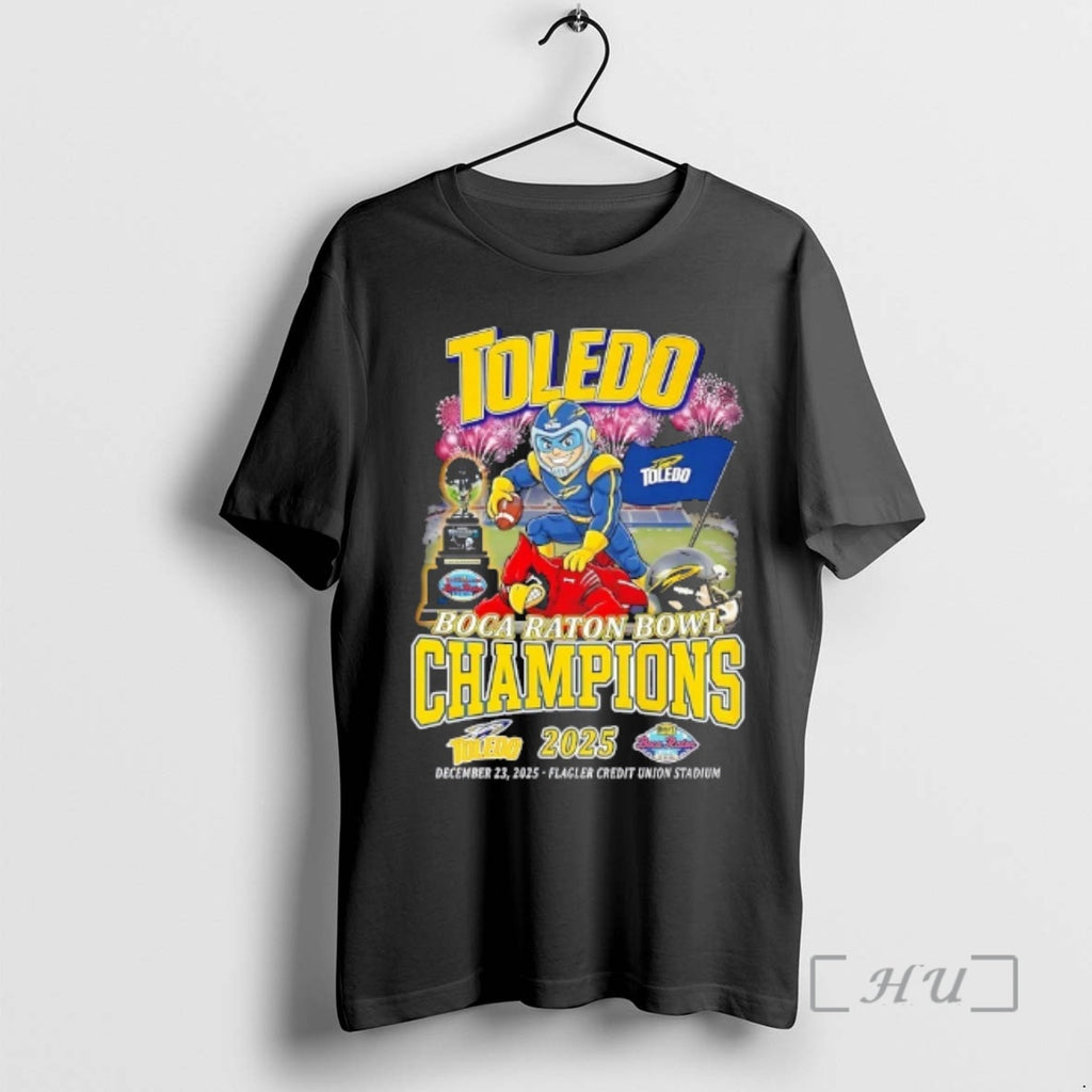 Officials 2025 Boca Raton Bowl Champions Toledo Rockets Beat Louisville Cardinals Flagler Credit Union Stadium