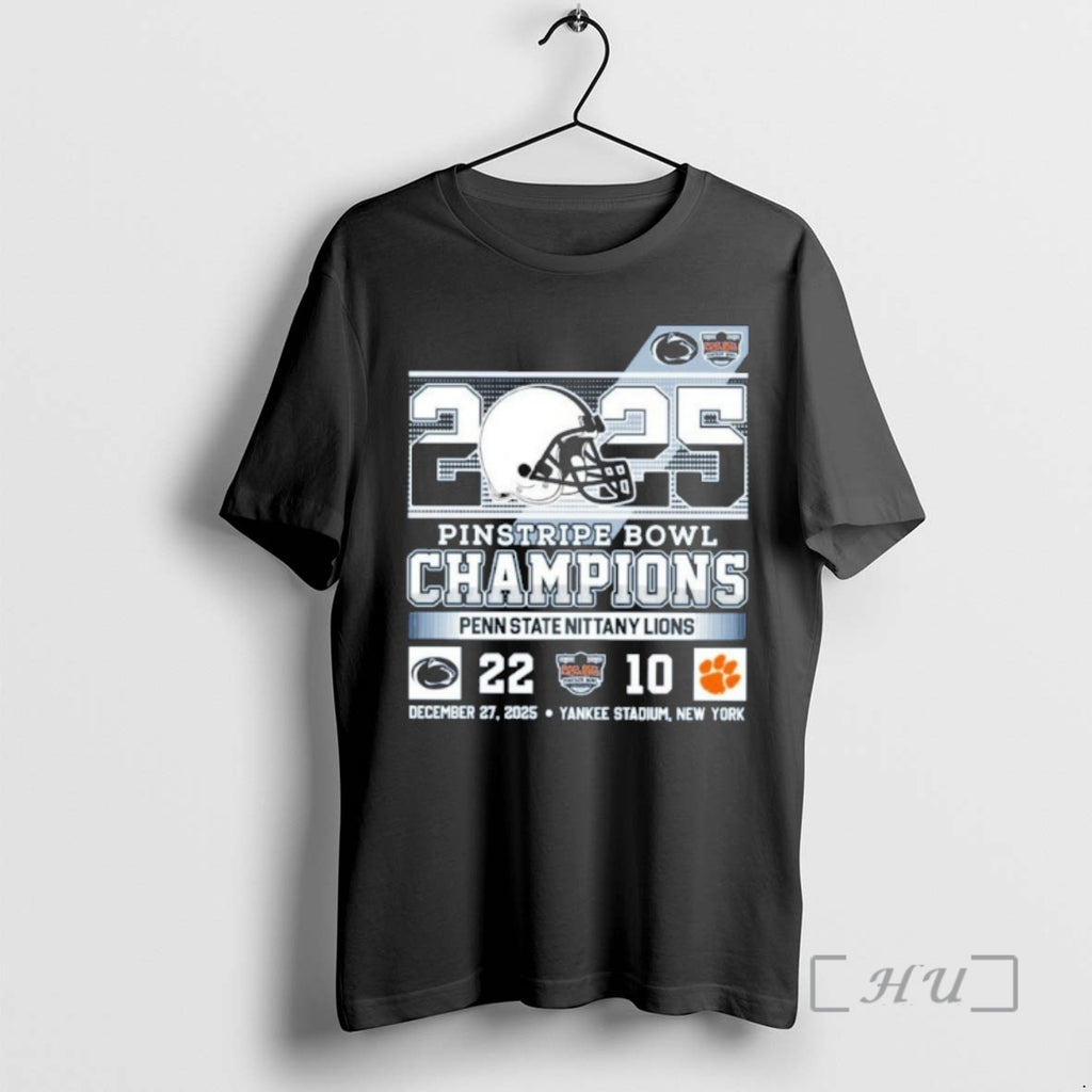 Officials 2025 Pinstripe Bowl Champions Penn State Nittany Lions 22 10 Premium T Shirts Sweater