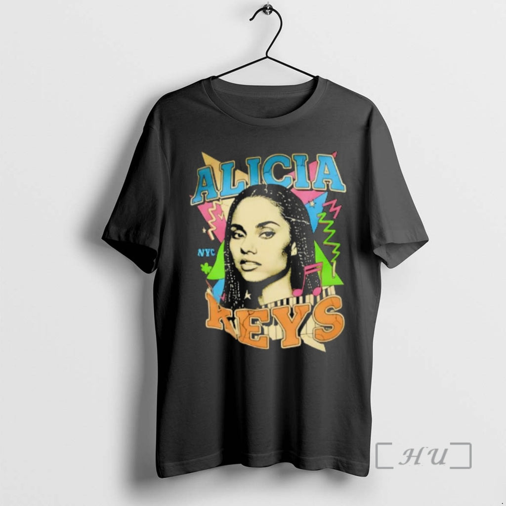 Officials Alicia Keys Nyc Piano Keys Retro 90s Style Graphic
