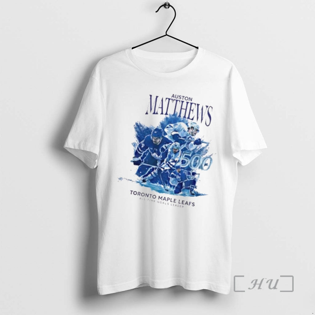 Officials Auston Matthews Toronto Maple Leafs All Time Goals Leader 2 Sided Premium T Shirts