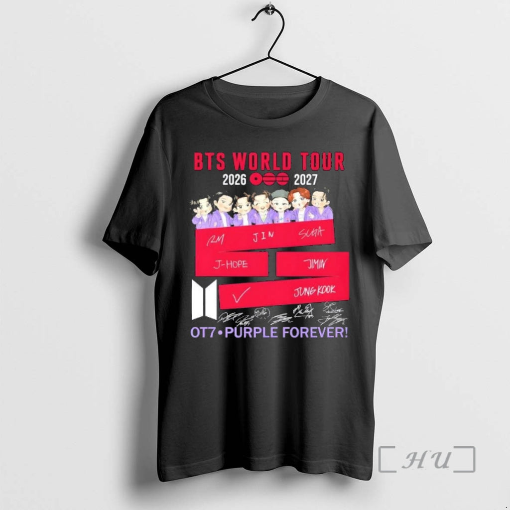 Officials Bts World Tour 2026 2027 Ot7 Purple Forever All Signatures Premium T Shirts Sweater
