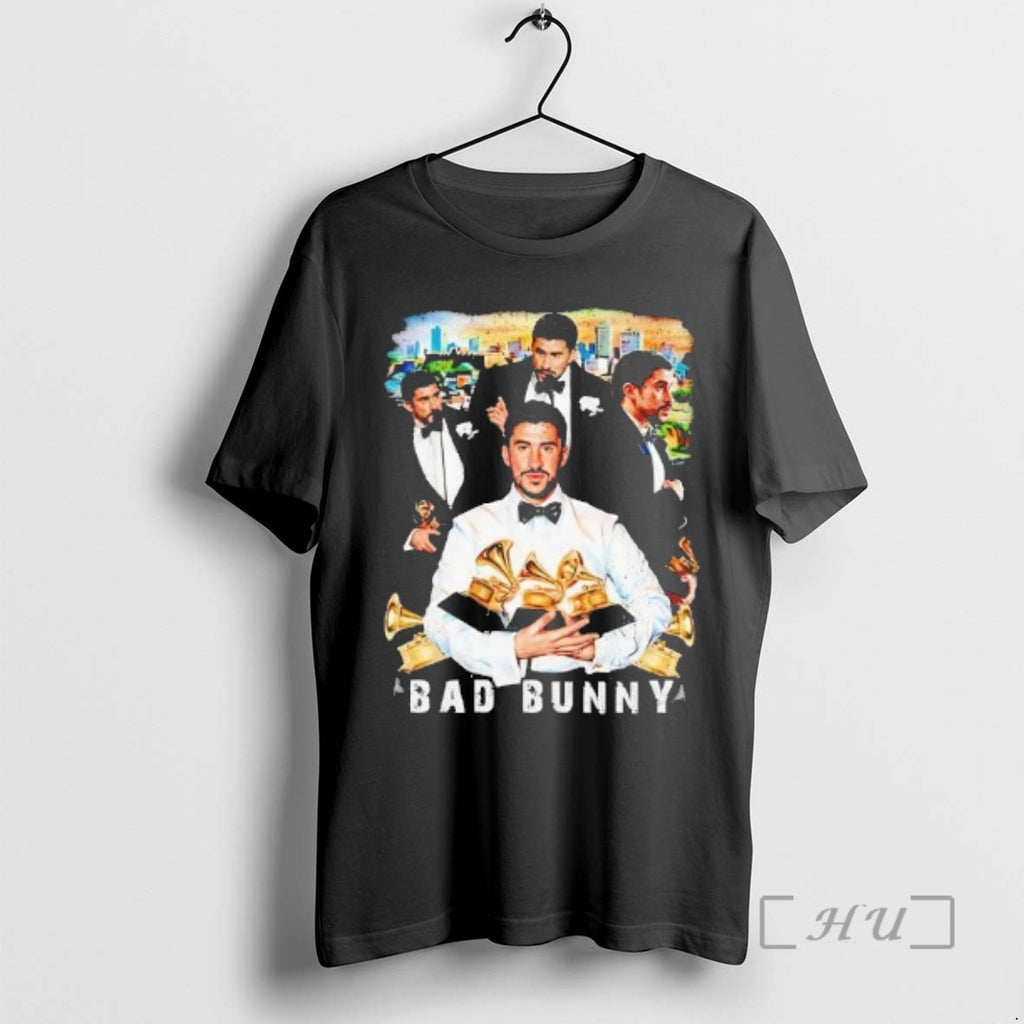 Officials Bad Bunny 2026 Grammy Award Winner 3 Trophy Tee