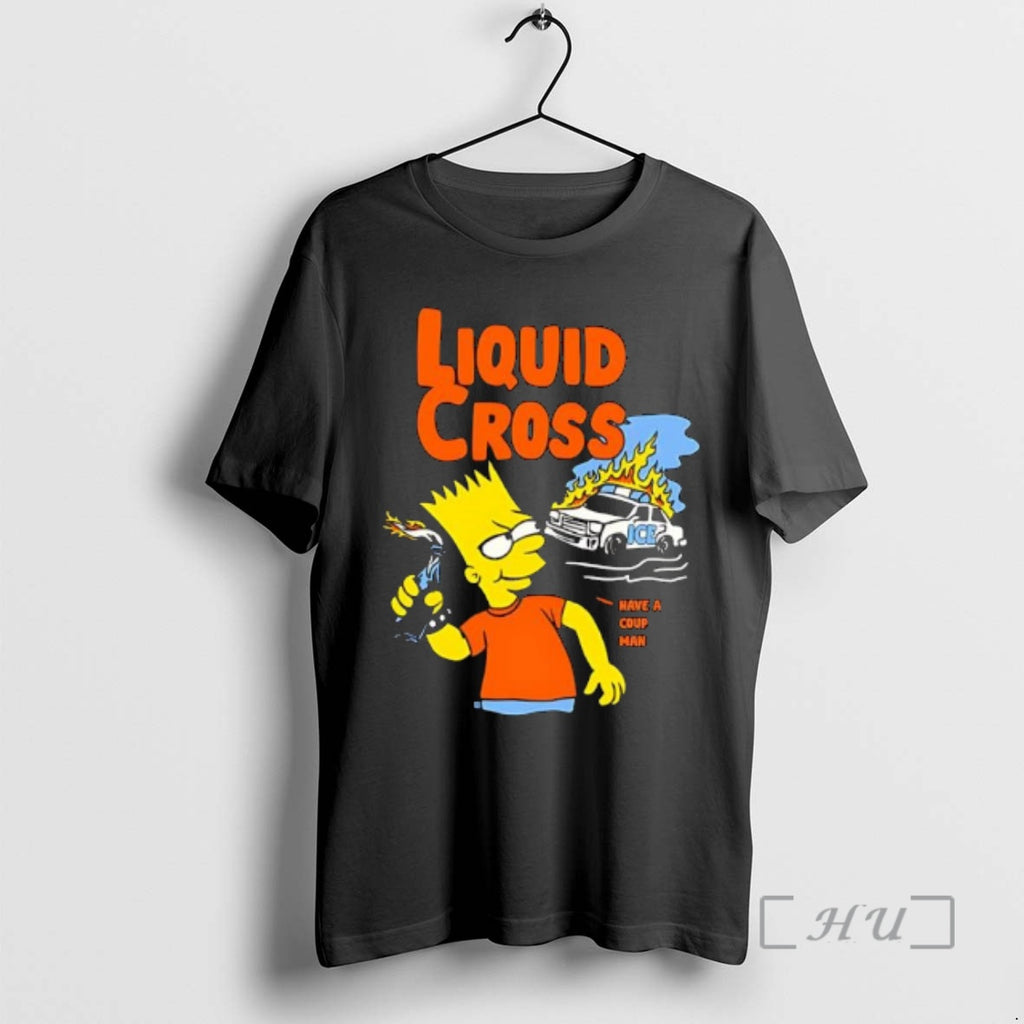 Officials Bart Simpson Holding A Molotov Cocktail Ice Vehicle Liquid Cross Premium T Shirts Sweater